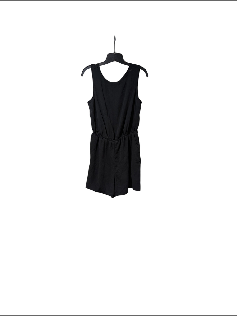 A New Day Black Sleeveless Knit Romper Minimalist Quiet Luxury Sz S